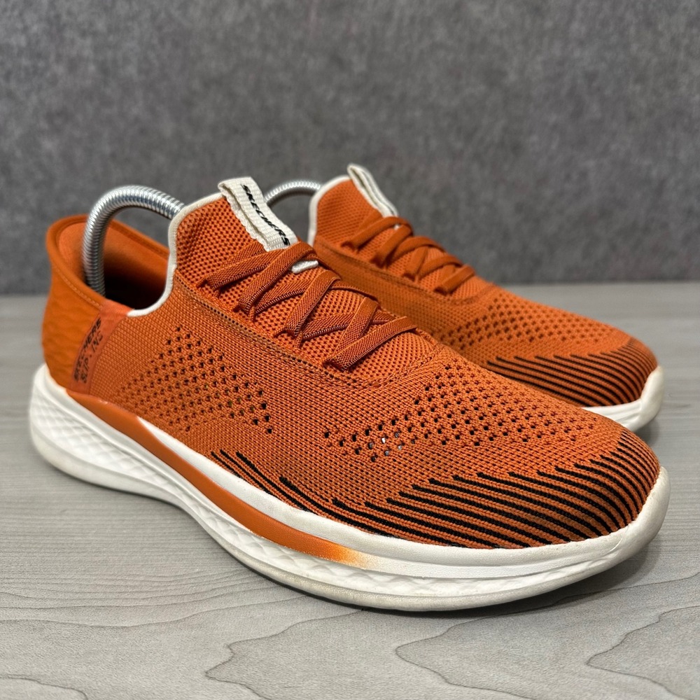 Skechers Slip-ins Slade-Quinto Walking Shoes Mens 8.5 Orange Sneakers Knit